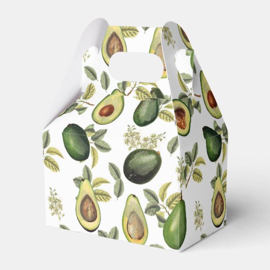 Waterverf Avocado Botanische Patroon Bedankdoosjes (Voorkant Zijde)