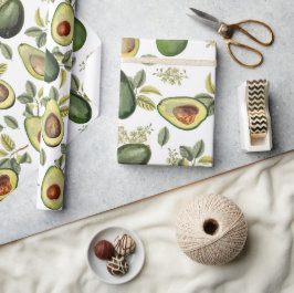 Waterverf Avocado Botanische Patroon Cadeaupapier