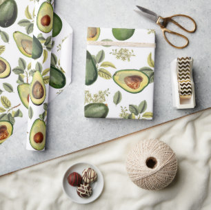 Waterverf Avocado Botanische Patroon Cadeaupapier