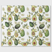 Waterverf Avocado Botanische Patroon Cadeaupapier (Vlak)