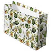Waterverf Avocado Botanische Patroon Groot Cadeauzakje (Voorkant Gekanteld)