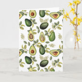 Waterverf Avocado Botanische Patroon Kaart (Gele Bloem)