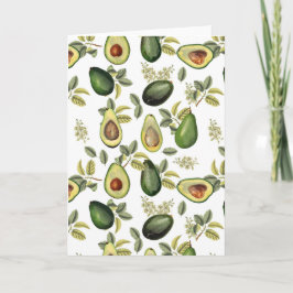 Waterverf Avocado Botanische Patroon Kaart