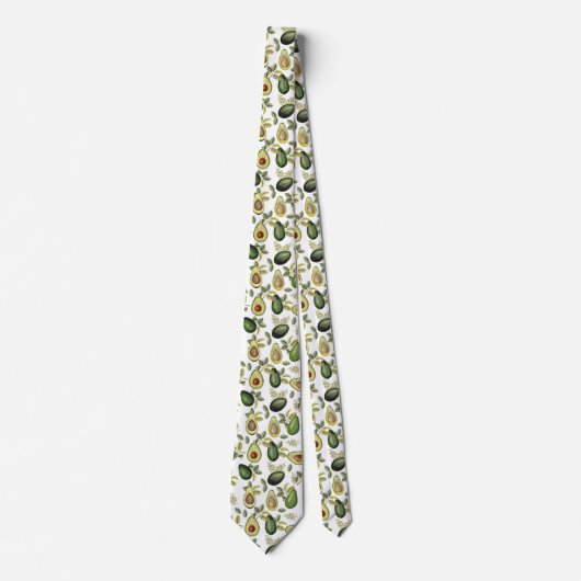 Waterverf Avocado Botanische Patroon Keuken Stropdas (Voorkant)