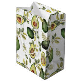 Waterverf Avocado Botanische Patroon Medium Cadeauzakje (Achterkant Gekanteld)