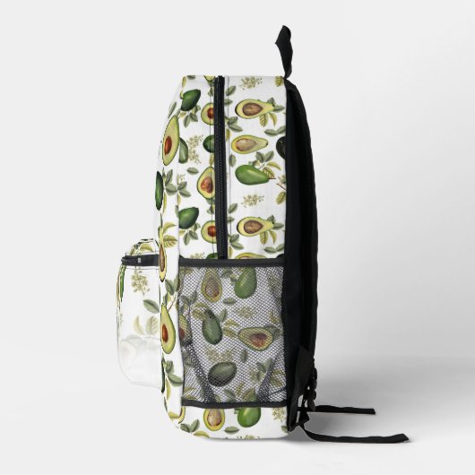 Waterverf Avocado Botanische Patroon Monogrammed Bedrukte Rugzak (Rechts)
