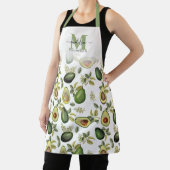 Waterverf Avocado Botanische Patroon Monogrammed Schort (Insitu)