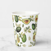 Waterverf Avocado Botanische Patroon Papieren Bekers (Links)