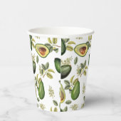 Waterverf Avocado Botanische Patroon Papieren Bekers (Rechts)