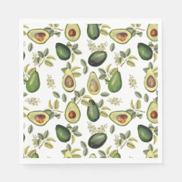 Waterverf Avocado Botanische Patroon Servet