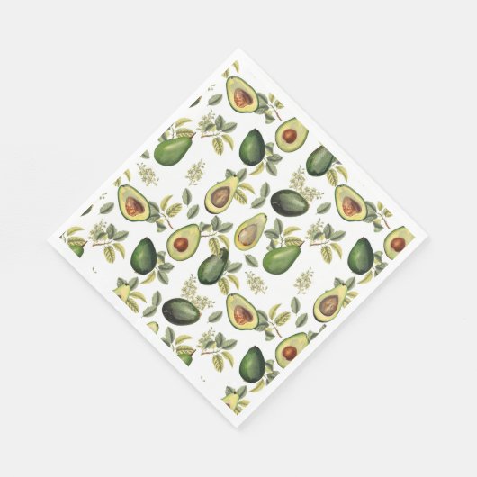 Waterverf Avocado Botanische Patroon Servet (Hoek)