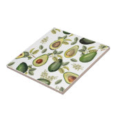Waterverf Avocado Botanische Patroon Tegeltje (Zijkant)
