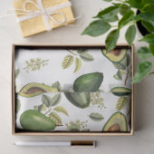 Waterverf Avocado Botanische Patroon Tissuepapier (Geschenk)