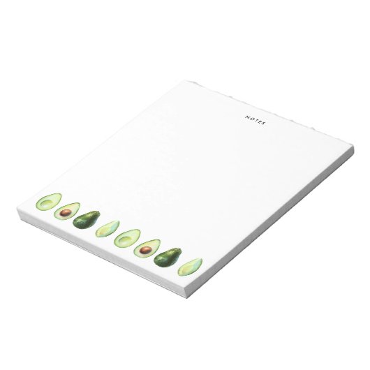 Waterverf Avocado Garland gepersonaliseerd Notitieblok (Linkerzijde)