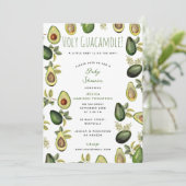 Waterverf avocado Holy Guacamole Baby shower Kaart (Staand voorkant)