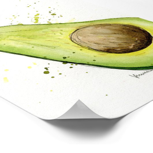 Waterverf Avocado keukenkunst Poster (Hoek)