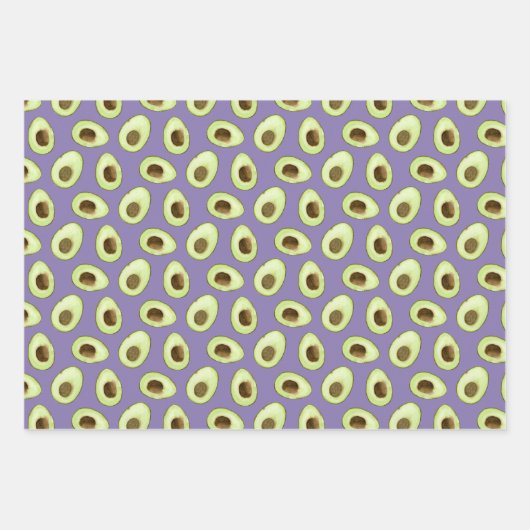 Waterverf Avocado Paars Inpakpapier Vel (Voorkant 3)