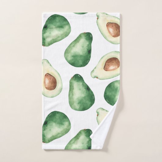 Waterverf Avocado Pattern Bad Handdoek (Handdoek)