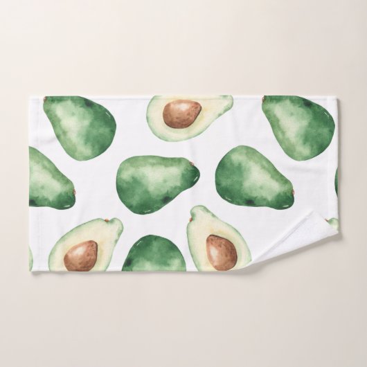 Waterverf Avocado Pattern Bad Handdoek (Handdoek)