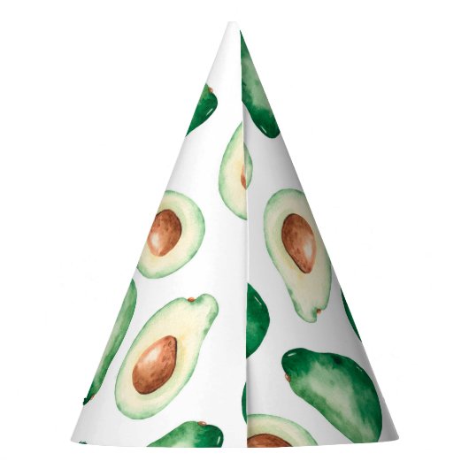 Waterverf Avocado Pattern Birthday Feesthoedjes (Achterkant)