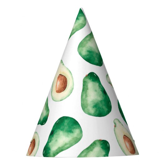 Waterverf Avocado Pattern Birthday Feesthoedjes (Voorkant)