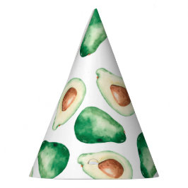 Waterverf Avocado Pattern Birthday Feesthoedjes