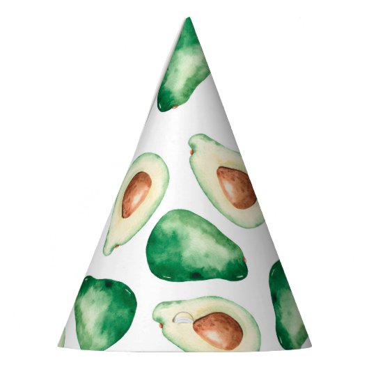 Waterverf Avocado Pattern Birthday Feesthoedjes (Links)
