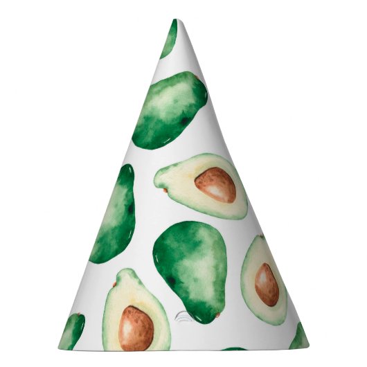 Waterverf Avocado Pattern Birthday Feesthoedjes (Rechts)