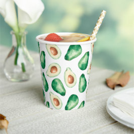 Waterverf Avocado Pattern Birthday Party Papieren Bekers