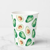 Waterverf Avocado Pattern Birthday Party Papieren Bekers (Voorkant)