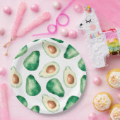 Waterverf Avocado Pattern Birthday Party Papieren Bordje (Feest)