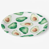 Waterverf Avocado Pattern Birthday Party Papieren Bordje (Gekanteld)