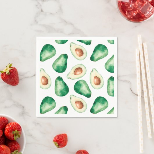 Waterverf Avocado Pattern Birthday Party Servet (Insitu)
