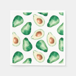 Waterverf Avocado Pattern Birthday Party Servet