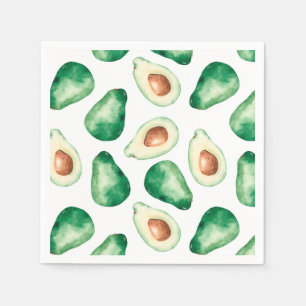 Waterverf Avocado Pattern Birthday Party Servet