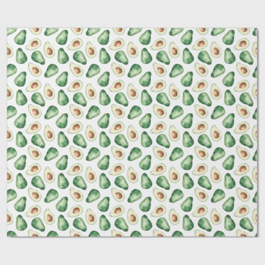 Waterverf Avocado Pattern Cadeaupapier (Vlak)