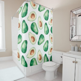 Waterverf Avocado Pattern Douchegordijn