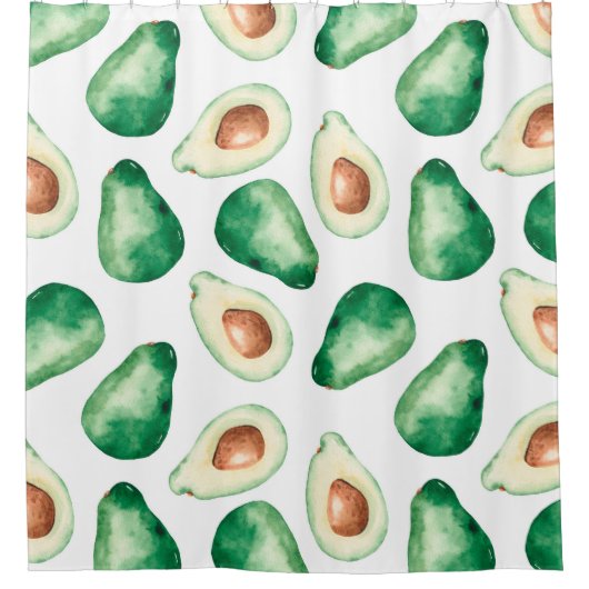 Waterverf Avocado Pattern Douchegordijn (Voorkant)