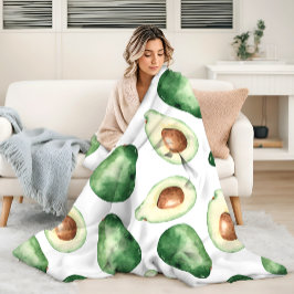 Waterverf Avocado Pattern Fleece Deken