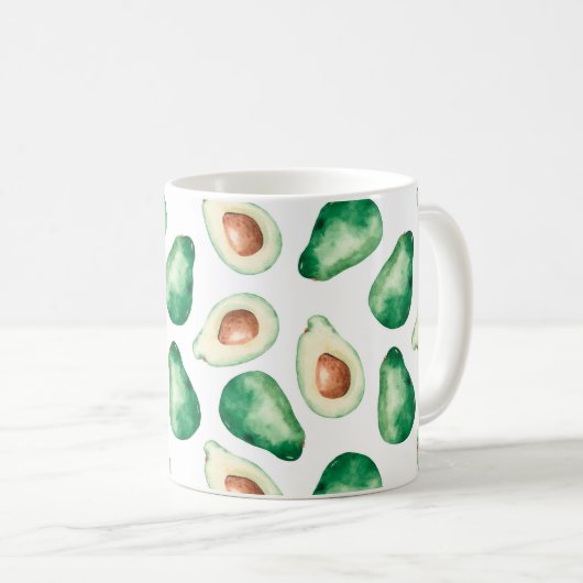 Waterverf Avocado Pattern Koffiemok (Voorkant rechts)