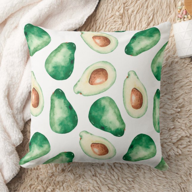 Waterverf Avocado Pattern Kussen (Deken)