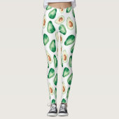 Waterverf Avocado Pattern Leggings (Voorkant)