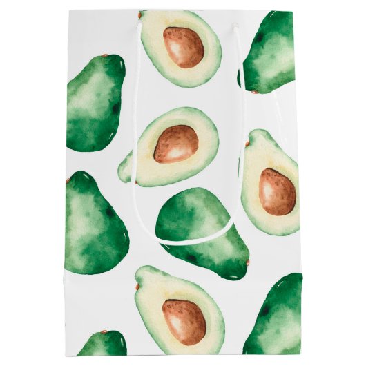 Waterverf Avocado Pattern Medium Cadeauzakje (Achterkant)