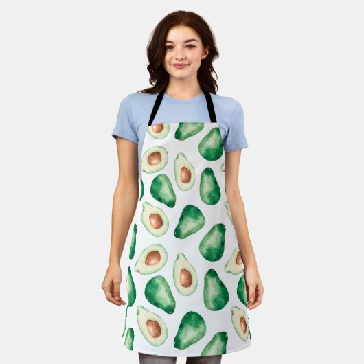 Waterverf Avocado Pattern Schort (Gedragen)