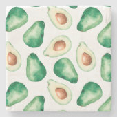 Waterverf Avocado Pattern Stenen Onderzetter (Voorkant)