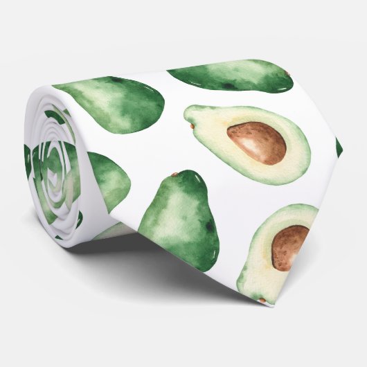 Waterverf Avocado Pattern Stropdas (Opgerold)