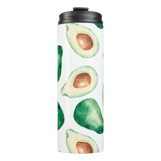 Waterverf Avocado Pattern Thermosbeker (Voorkant)
