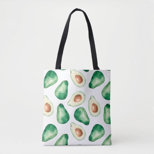 Waterverf Avocado Pattern Tote Bag (Voorkant)