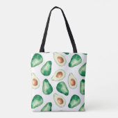Waterverf Avocado Pattern Tote Bag (Achterkant)