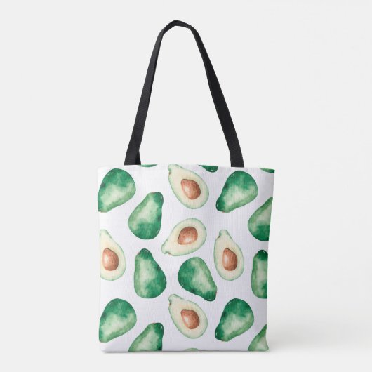 Waterverf Avocado Pattern Tote Bag (Achterkant)